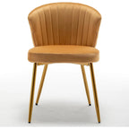 Fauteuil d'appoint moderne en velours avec design capitonné, assise sans accoudoirs confortable et tendance.