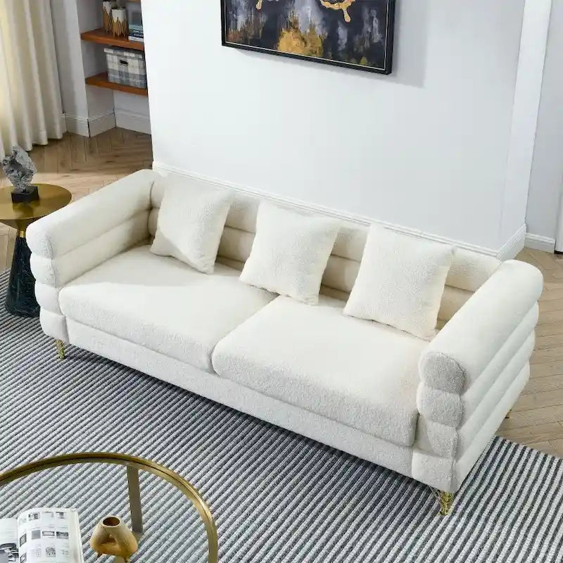 Canapé 3 places en tissu avec 3 coussins