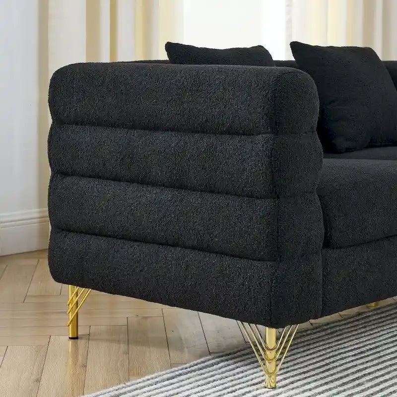 Canapé 3 places en tissu avec 3 coussins