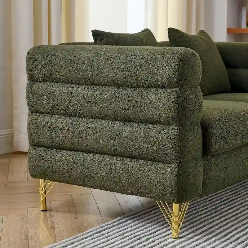 Canapé 3 places en tissu avec 3 coussins