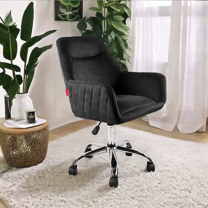 VANITII Fauteuil d'appoint Chaise de bureau pivotante avec roulettes Moderne Réglable en hauteur Rose/Gris/Blanc