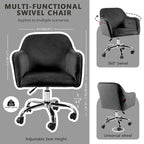 VANITII Fauteuil d'appoint Chaise de bureau pivotante avec roulettes Moderne Réglable en hauteur Rose/Gris/Blanc