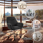 VANITII Fauteuil d'appoint Chaise de bureau pivotante avec roulettes Moderne Réglable en hauteur Rose/Gris/Blanc