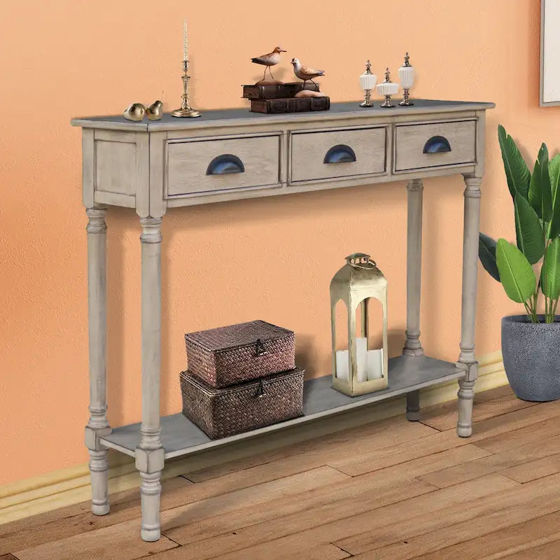 Console de couloir Burlington Wood à 3 tiroirs