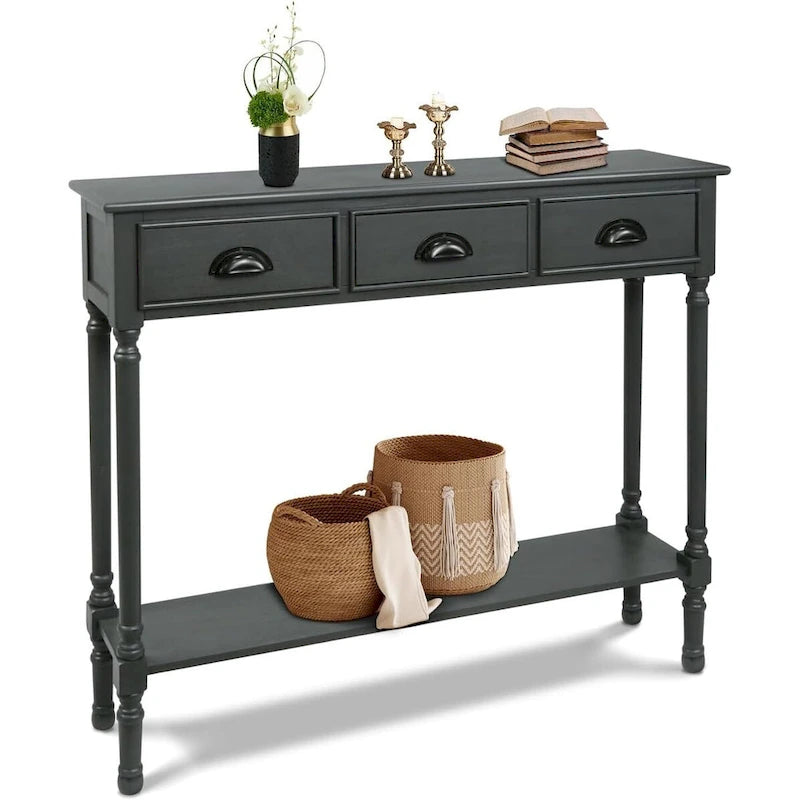 Console de couloir Burlington Wood à 3 tiroirs