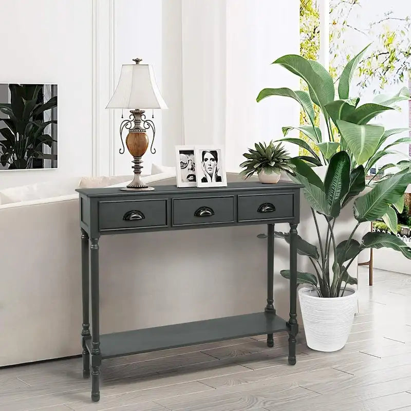Console de couloir Burlington Wood à 3 tiroirs