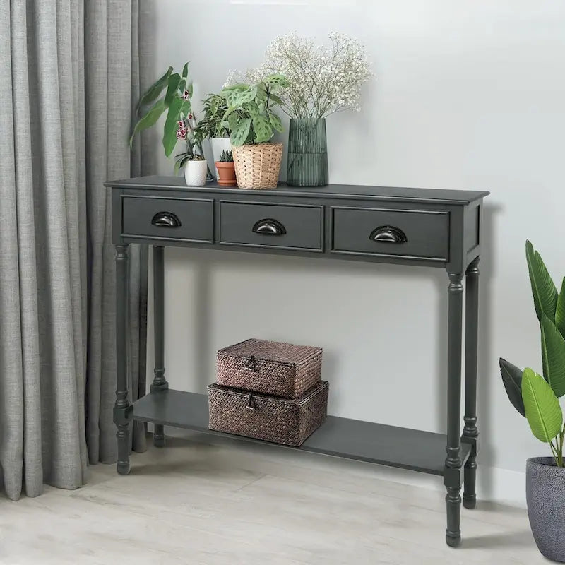 Console de couloir Burlington Wood à 3 tiroirs
