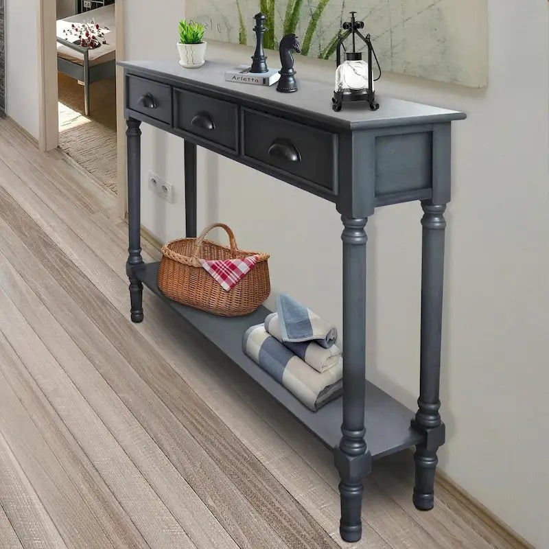 Console de couloir Burlington Wood à 3 tiroirs