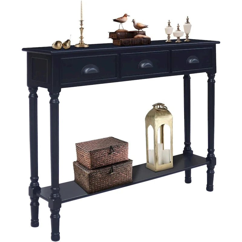Console de couloir Burlington Wood à 3 tiroirs