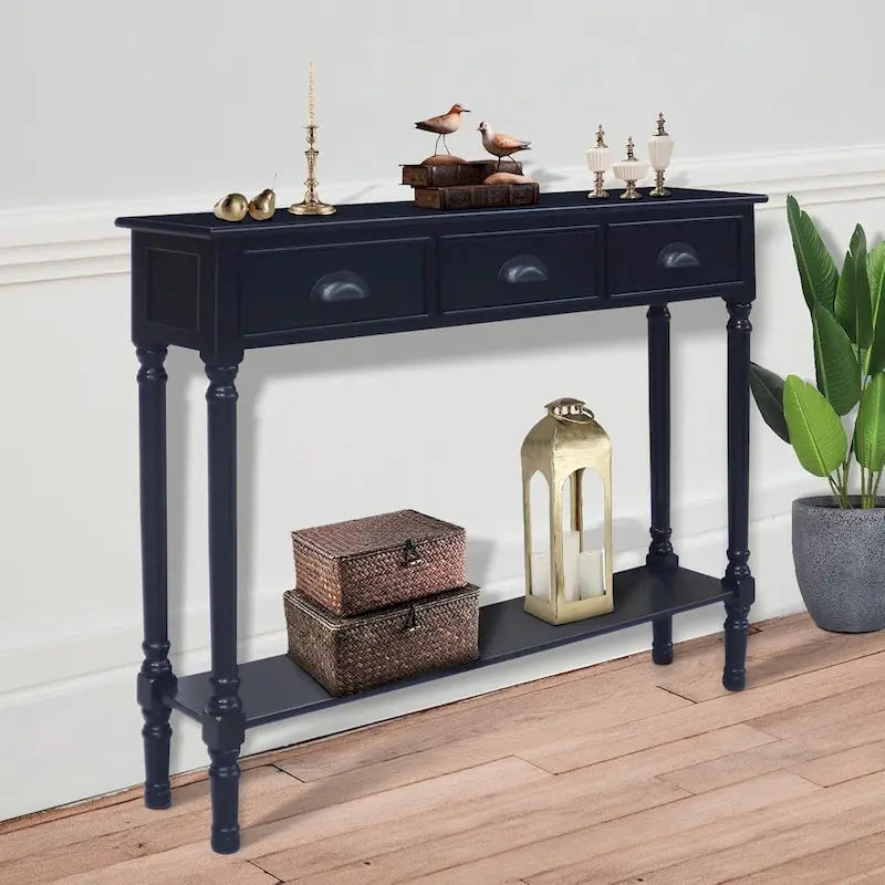 Console de couloir Burlington Wood à 3 tiroirs