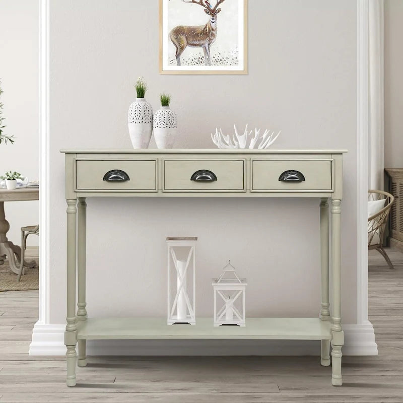 Console de couloir Burlington Wood à 3 tiroirs