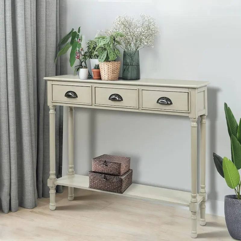 Console de couloir Burlington Wood à 3 tiroirs