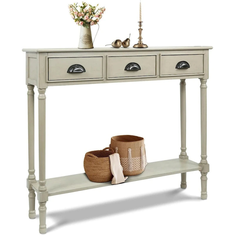 Console de couloir Burlington Wood à 3 tiroirs