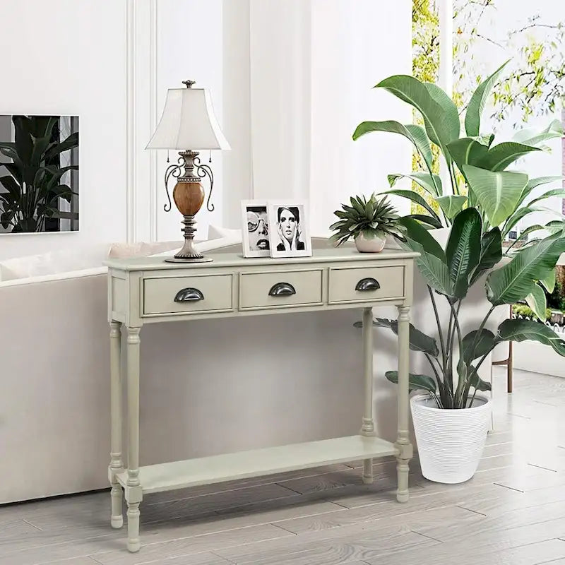 Console de couloir Burlington Wood à 3 tiroirs