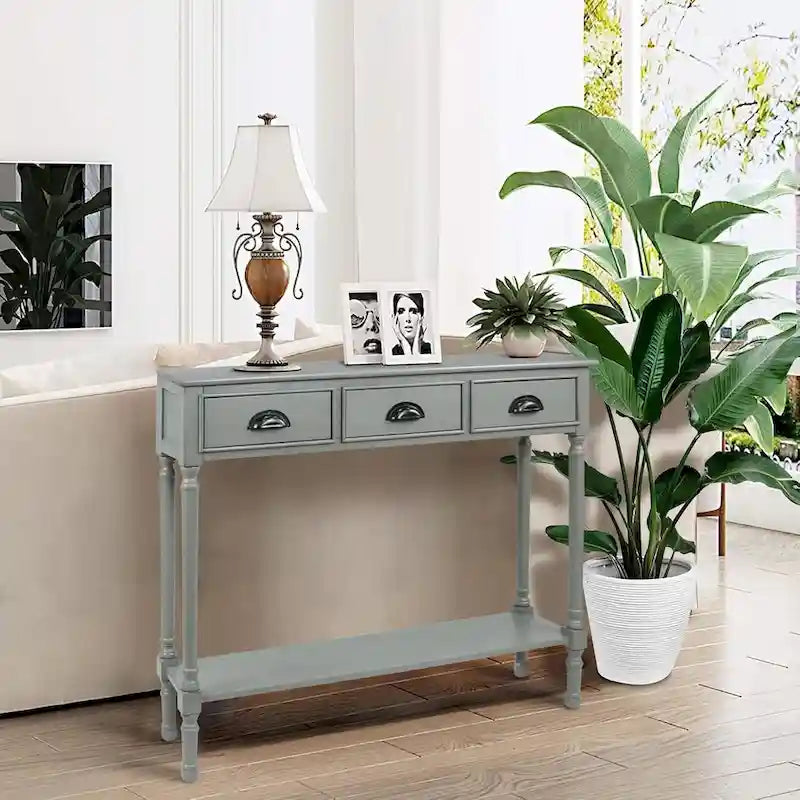 Console de couloir Burlington Wood à 3 tiroirs