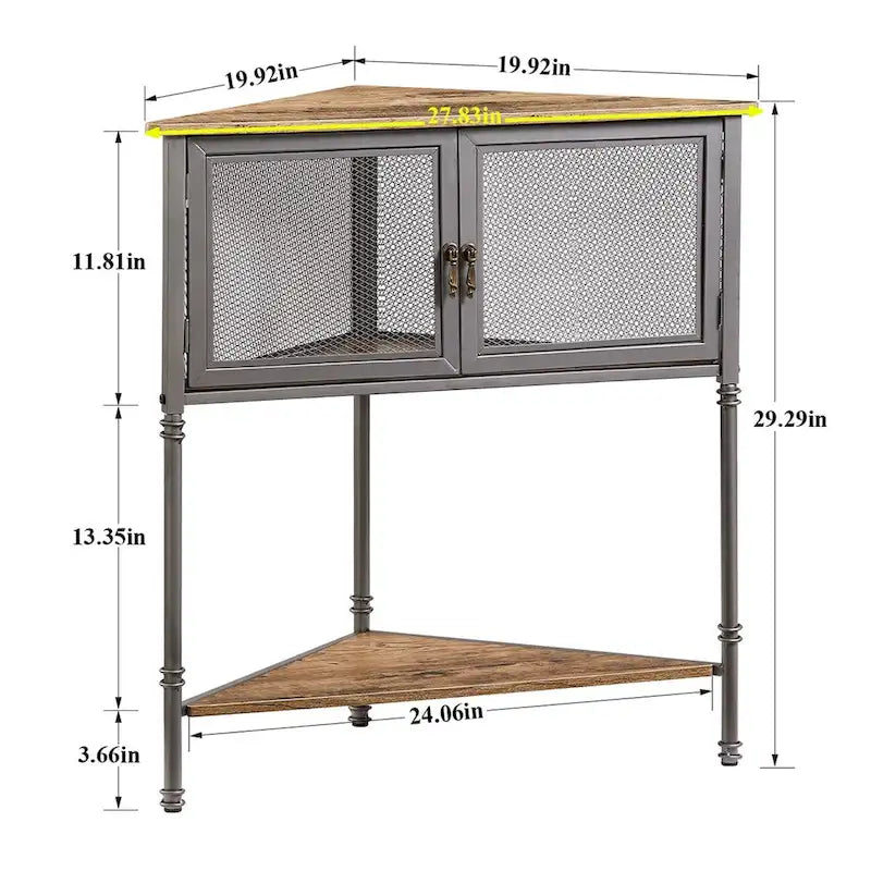 Javlergo Table d'angle avec tiroir et étagère de rangement – 50,6 x 50,6 x 74,4 cm