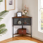 Javlergo Table d'angle avec tiroir et étagère de rangement – 50,6 x 50,6 x 74,4 cm