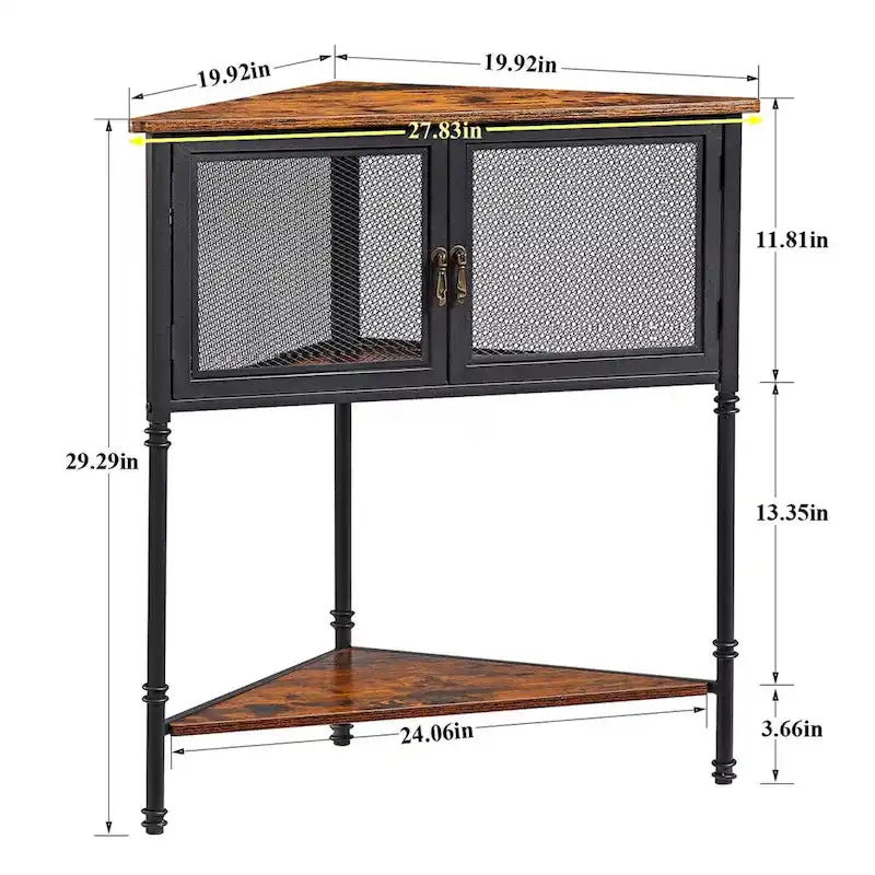 Javlergo Table d'angle avec tiroir et étagère de rangement – 50,6 x 50,6 x 74,4 cm