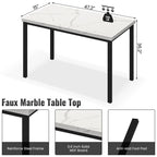 Ensemble de salle à manger décontracté Grondin Modern Style 5 pièces avec plateau en faux marbre et 4 chaises de salle à manger rembourrées en velours