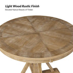 Ensemble de table à manger ronde naturelle pour 4 personnes, style rustique