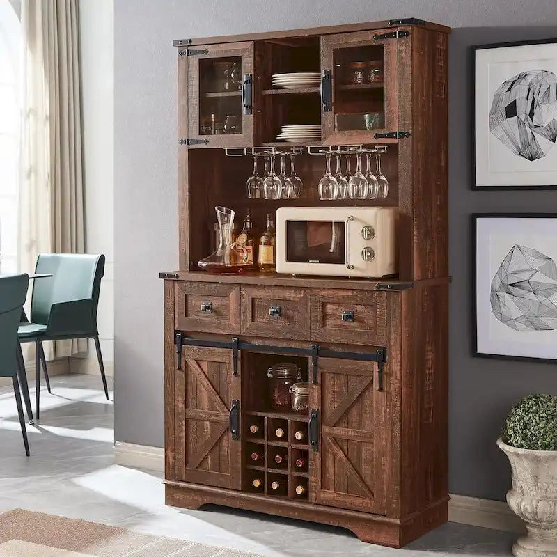 Meuble Bar de Ferme, Buffet de Cuisine, Table d'Appoint Bar à Café - S.O.