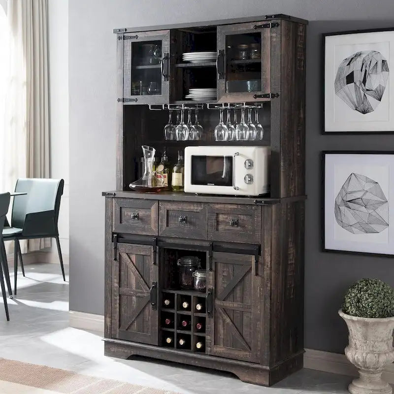 Meuble Bar de Ferme, Buffet de Cuisine, Table d'Appoint Bar à Café - S.O.