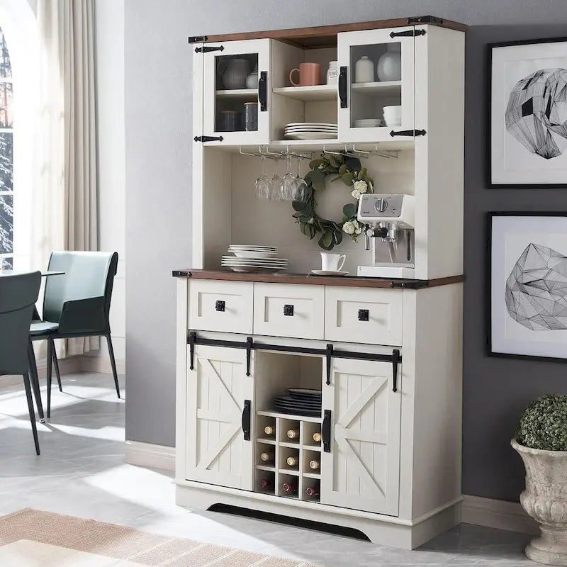 Meuble Bar de Ferme, Buffet de Cuisine, Table d'Appoint Bar à Café - S.O.