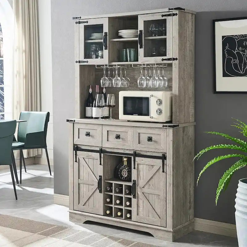 Meuble Bar de Ferme, Buffet de Cuisine, Table d'Appoint Bar à Café - S.O.