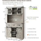 Meuble Bar de Ferme, Buffet de Cuisine, Table d'Appoint Bar à Café - S.O.