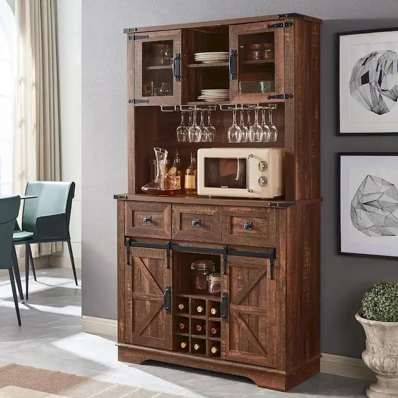 Meuble Bar de Ferme, Buffet de Cuisine, Table d'Appoint Bar à Café - S.O.