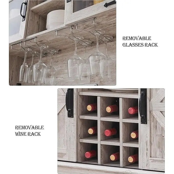 Meuble Bar de Ferme, Buffet de Cuisine, Table d'Appoint Bar à Café - S.O.