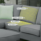 Canapé d'angle moderne avec ottomane, modulable, spacieux