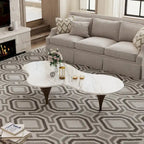 54.8 Table basse hétérosexuelle moderne, plateau en faux marbre, pieds en bois massif