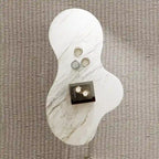 54.8 Table basse hétérosexuelle moderne, plateau en faux marbre, pieds en bois massif