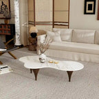 54.8 Table basse hétérosexuelle moderne, plateau en faux marbre, pieds en bois massif