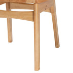 Lot de 2 chaises de salle à manger Nenet en bois de chêne finition marron et rotin, style Mid-Century Modern