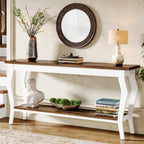 Table console étroite et longue à 2 niveaux pour entrée ou salon