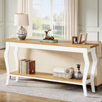Table console étroite et longue à 2 niveaux pour entrée ou salon