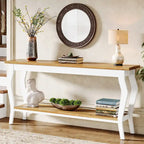 Table console étroite et longue à 2 niveaux pour entrée ou salon