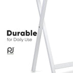 PJ Wood Plateau TV et tables d'appoint pliantes compactes en bois massif, blanches, lot de 2 - 18,44