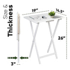 PJ Wood Plateau TV et tables d'appoint pliantes compactes en bois massif, blanches, lot de 2 - 18,44