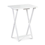 PJ Wood Plateau TV et tables d'appoint pliantes compactes en bois massif, blanches, lot de 2 - 18,44