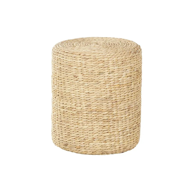 Table d'appoint cylindrique en jonc de mer tressé marron, pour 1