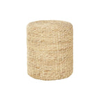 Table d'appoint cylindrique en jonc de mer tressé marron, pour 1