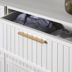 Commode à 6 tiroirs | Finition bois | Noir/Or, Noyer, Blanc, Chêne | 1 personne