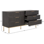 Commode à 6 tiroirs | Finition bois | Noir/Or, Noyer, Blanc, Chêne | 1 personne