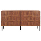 Commode à 6 tiroirs | Finition bois | Noir/Or, Noyer, Blanc, Chêne | 1 personne